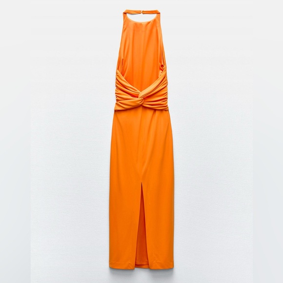 Zara Halter Dress - Orange - Medium - Picture 2 of 6